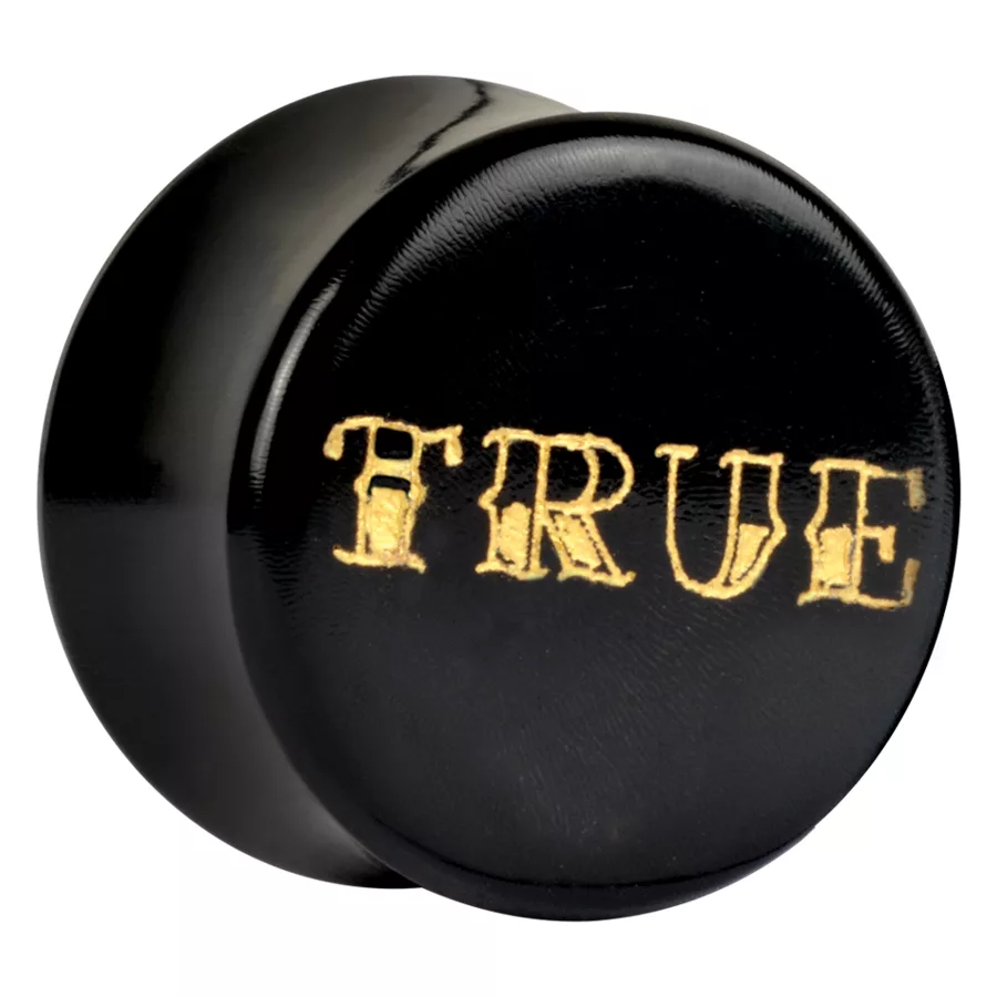 Goldene True on Horn Deluxe Plug in 18mm Größe auf weißem Hintergrund