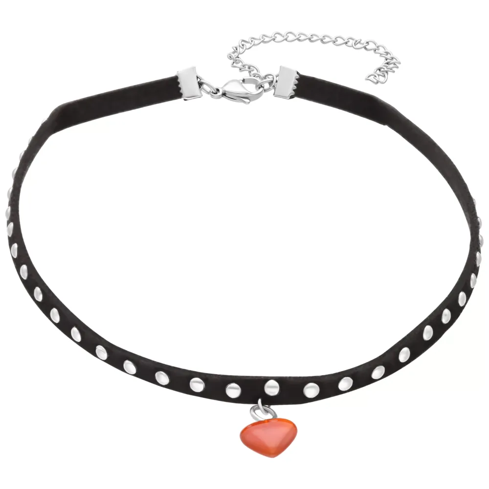 Red Heart Studded Choker