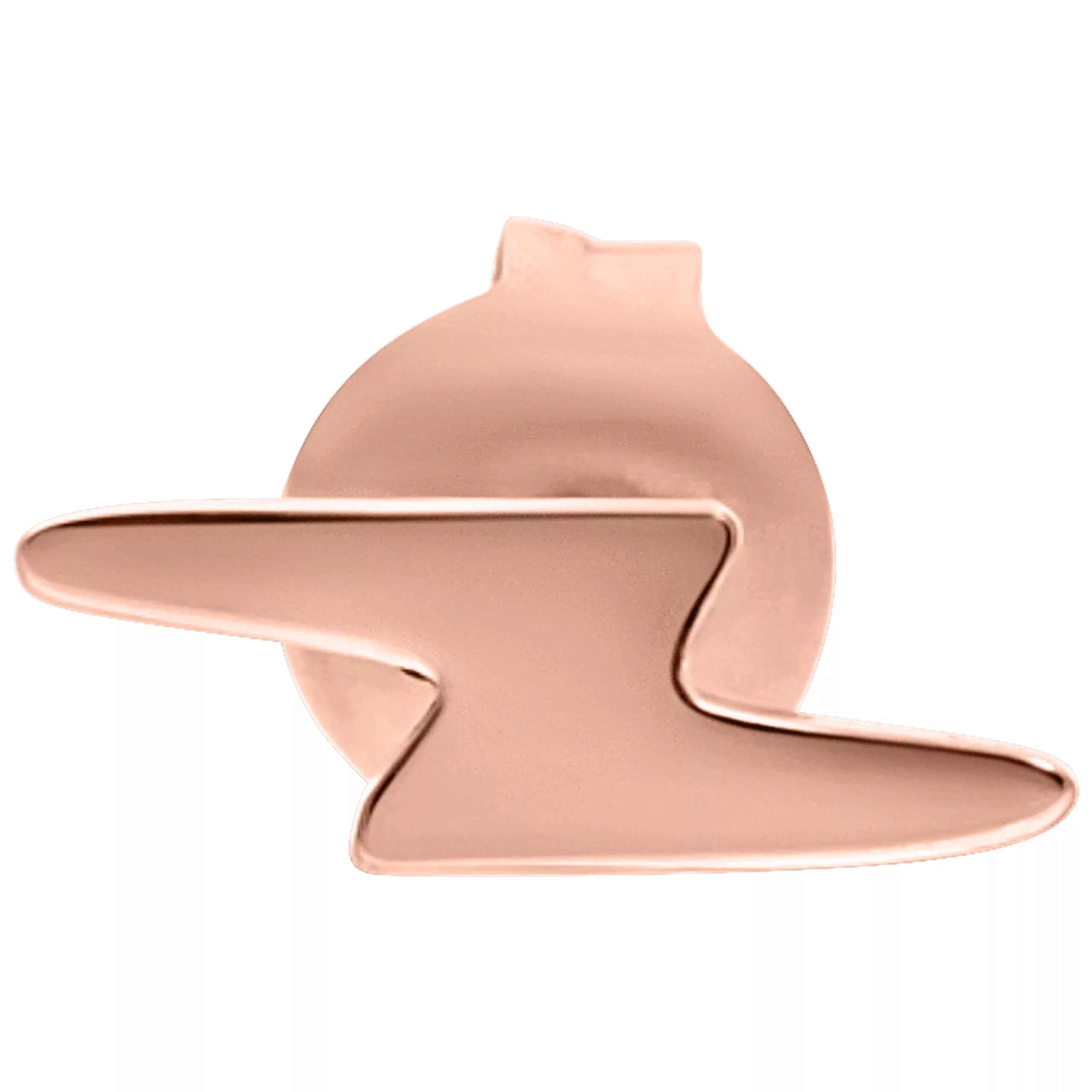 Ruusukultainen Flash-korvakoru kirurginteräksestä valkoisella taustalla