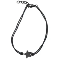 Musta nailonranneke, säädettävä, mustalla tähtiriipuksella