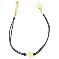 Musta nylonranneke kultaisella tähdellä ja säädettävällä lukolla