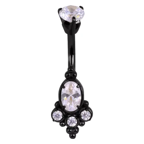 Musta napakoru kristallinkirkkailla kivillä valkoisella taustalla