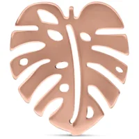 Ruusu-kultaiset Monstera korvakorut valkoisella taustalla