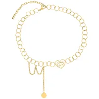 Kultainen choker, jossa sydänsilmä-riipus valkoisella taustalla