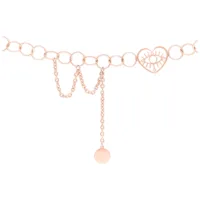 Choker sydän- ja silmäkuviolla ruusukullassa valkoisella taustalla