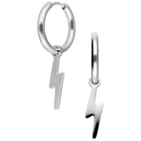 Hopeiset korvakorut salamakoristeella valkoisella taustalla