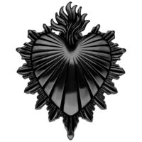Schwarzes Sacred Heart Ohrgewicht Schwarz glänzendes Sacred Heart Ohrgewicht aus Chirurgenstahl