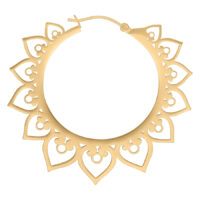 Goldene Ohrringe in Herzform auf weißem Hintergrund