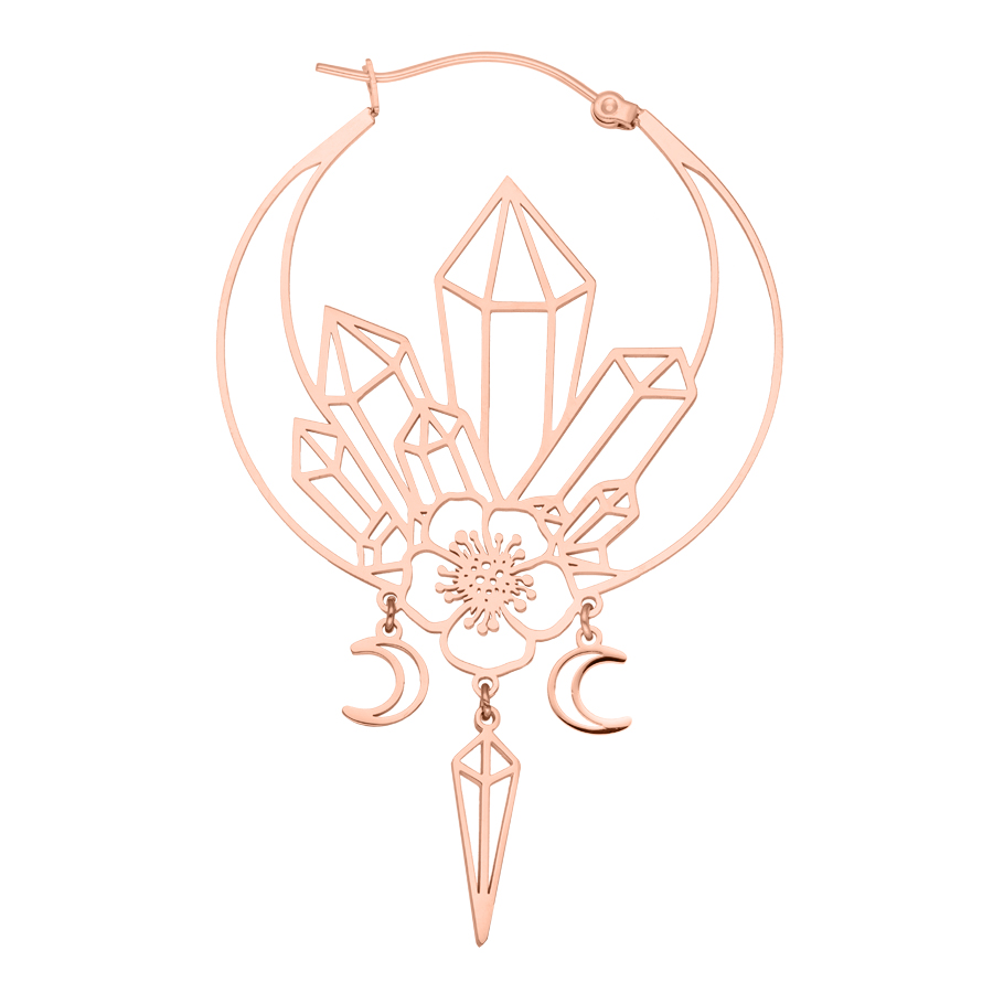 Roségoldene Oracle Hoops Ohrringe mit geometrischem Design und Klappverschluss