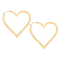Paar goldene Herz-Ohrringe aus Chirurgenstahl auf weißem Hintergrund