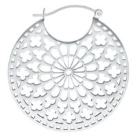 Hopeanvärinen Cathedral Hoops -korvakoru kirurginteräksestä klipsilukolla