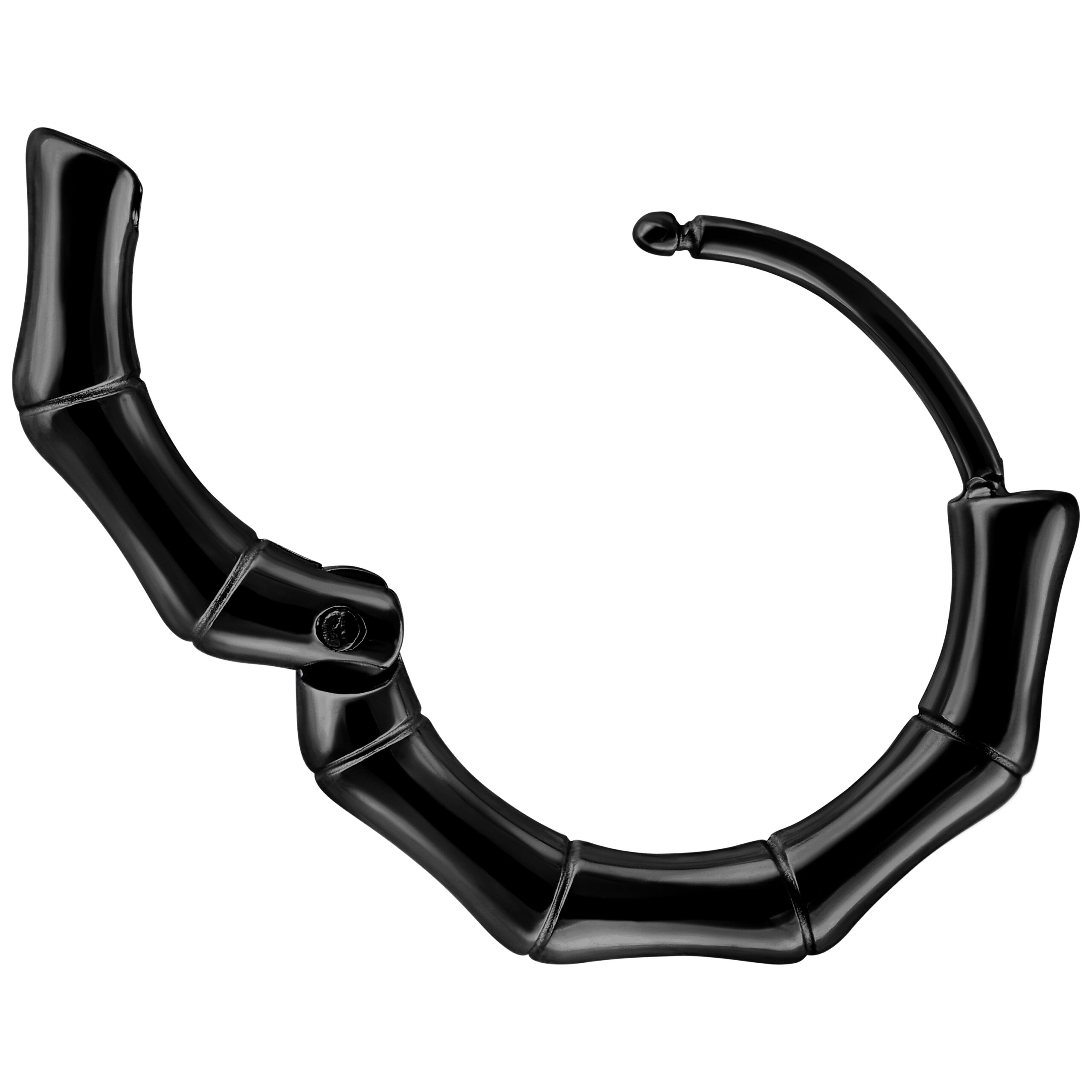 Schwarzer Bambus-Ohrring aus Chirurgenstahl 316L, Klappverschluss