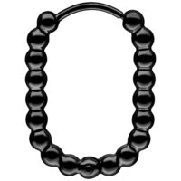 Schwarze Oval Bubble Hoops Ohrringe Schwarze Oval Bubble Hoops Ohrringe aus Chirurgenstahl 316L auf weißem Hintergrund