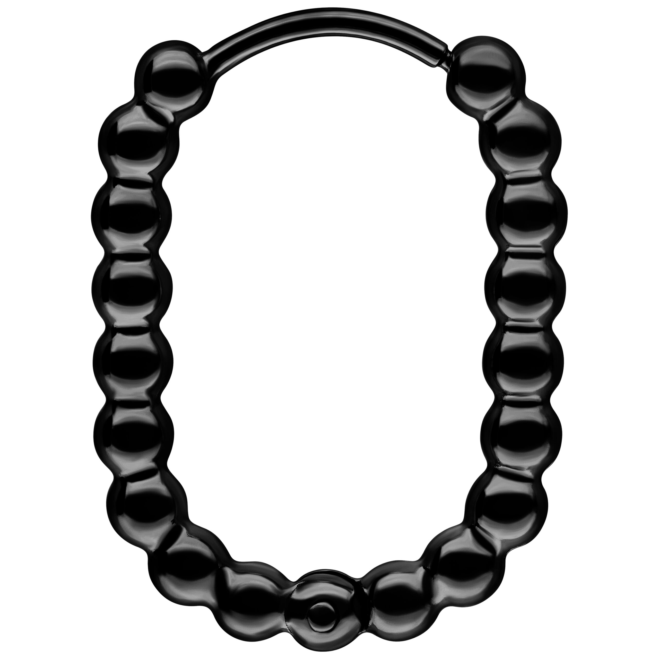 Schwarze Oval Bubble Hoops Ohrringe Schwarze Oval Bubble Hoops Ohrringe aus Chirurgenstahl 316L auf weißem Hintergrund