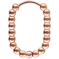 Ruusukultaiset ovaalit korvakorut kirurginteräksestä 316L, valkoisella taustalla