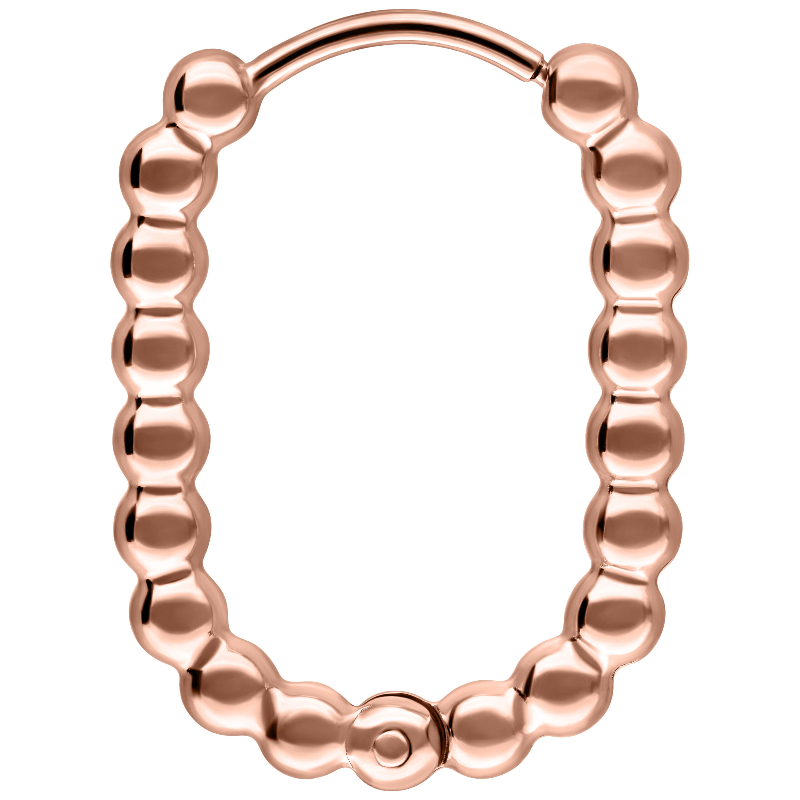 Ruusukultaiset ovaalit korvakorut kirurginteräksestä 316L, valkoisella taustalla