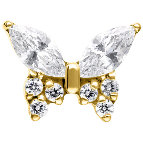 Push Fit Multi Jewelled Butterfly Attachment - Kultainen metalli