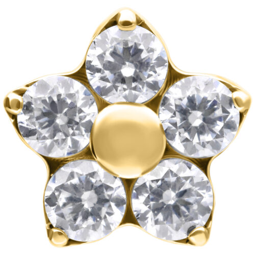 Push Fit Multi Jewelled Flower Attachment - Kultainen metalli