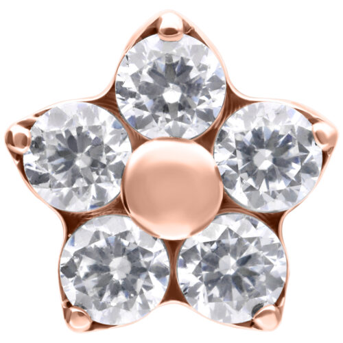 Push Fit Multi Jewelled Flower Attachment - Ruusukultainen metalli