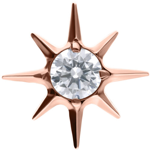 Push Fit Crystal Star Attachment - Ruusukultainen metalli