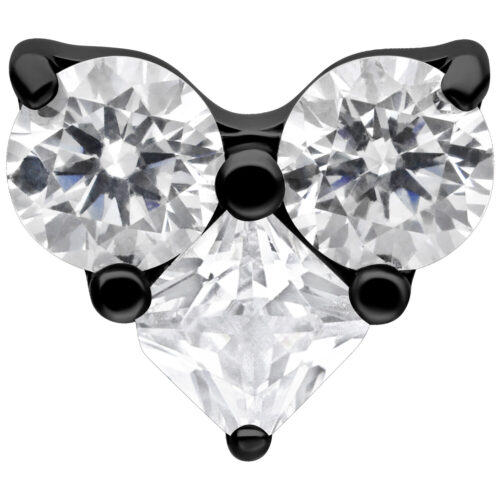 Push Fit Crystal Heart Attachment - Musta metalli