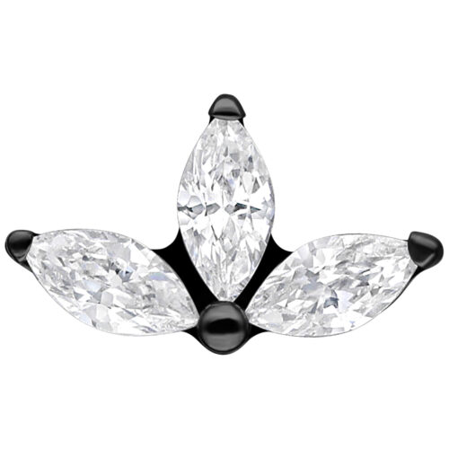 Push Fit Crystal Lotus Attachment - Musta metalli