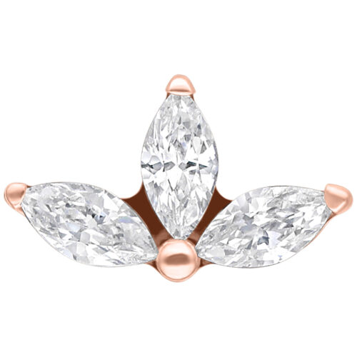 Push Fit Crystal Lotus Attachment - Ruusukultainen metalli