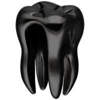 Verena Venus Schwarzes Zahn Ohrgewicht Schwarzes Zahn Ohrgewicht aus Chirurgenstahl 316L auf weißem Hintergrund