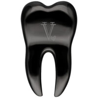 Schwarze Tiny Tooth Ohrgewichte aus Chirurgenstahl Schwarzes Tiny Tooth Ohrgewicht aus Chirurgenstahl auf weißem Hintergrund