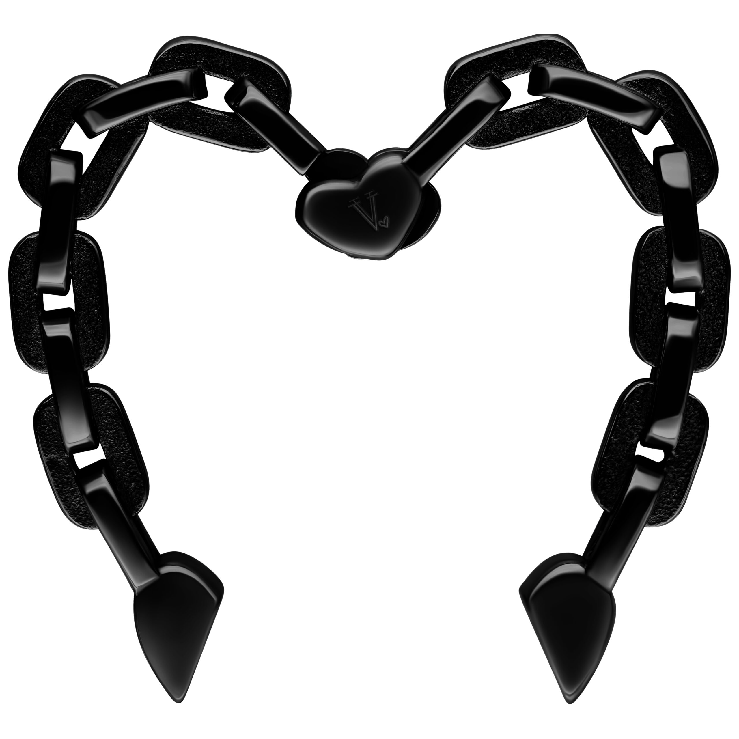 Schwarze Herzen Ohrgewichte von Verena Venus Schwarze Herzen Ohrgewichte aus PMMA in Herzform auf weißem Hintergrund