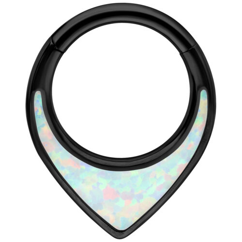 Chunky Opal Septum Clicker - Musta metalli