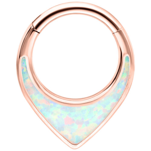 Chunky Opal Septum Clicker - Ruusukultainen metalli