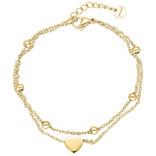 Little Heart Bracelet Double Row - Kultainen metalli