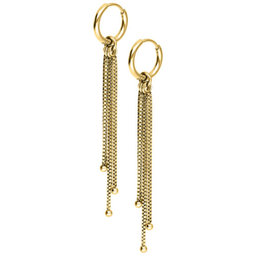 Little Square Venezia Chain Hoops (pair) - Kultainen metalli