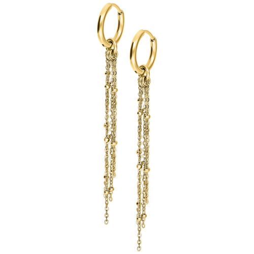 Little Satellite Chain Hoops (pair) - Kultainen metalli