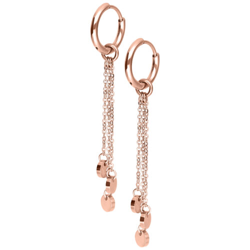Little Plate Hoops (pair) - Ruusukultainen metalli
