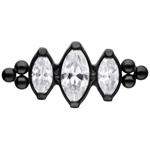 Push Fit Crystal Drop with Bubble Attachment - Musta metalli