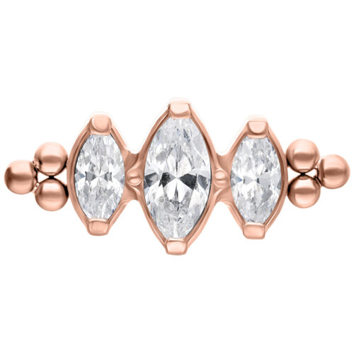 Push Fit Crystal Drop with Bubble Attachment - Ruusukultainen metalli