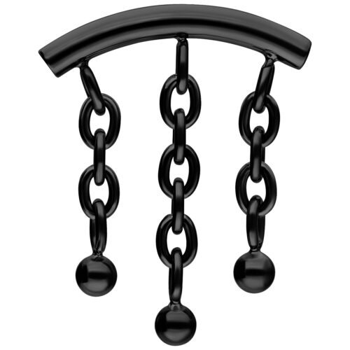Chain with Bubble Hidden Helix Push Fit Attachment - Musta metalli