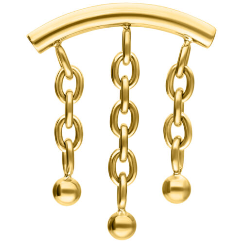 Chain with Bubble Hidden Helix Push Fit Attachment - Kultainen metalli