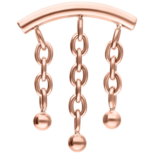 Chain with Bubble Hidden Helix Push Fit Attachment - Ruusukultainen metalli