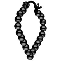 Schwarze Ohrringe in polygonaler Blasenform auf weißem Hintergrund