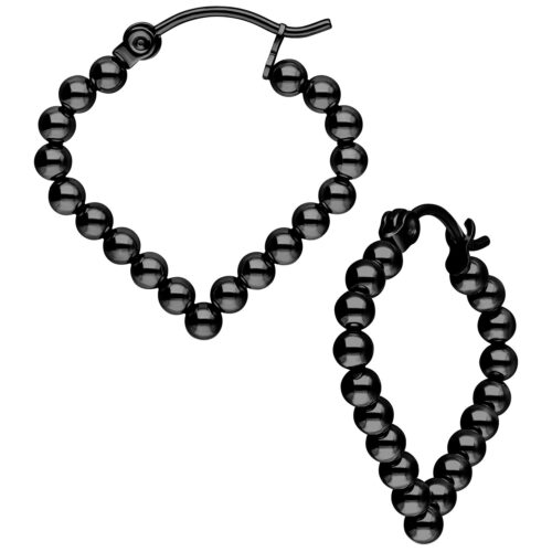 Bubble Polygon Hoops (Paar) - Musta metalli