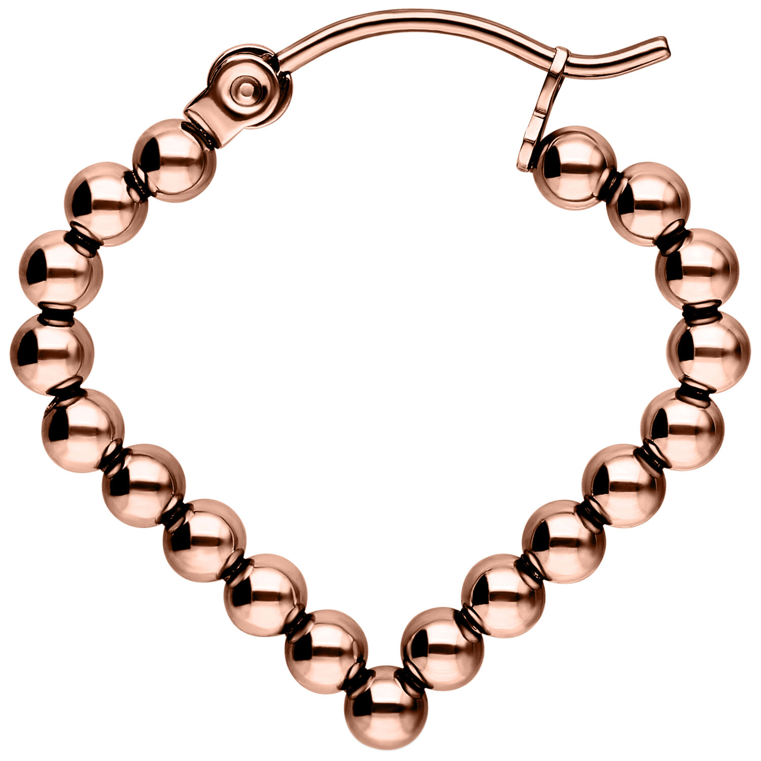 Ruusukultaiset Bubble Polygon -korvakorut valkoisella taustalla