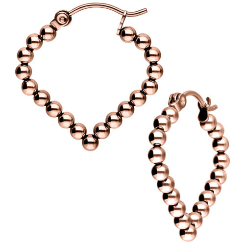 Bubble Polygon Hoops (Paar) - Ruusukultainen metalli