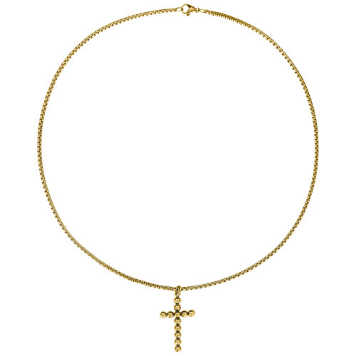 Bubble Cross Necklace - Kultainen metalli