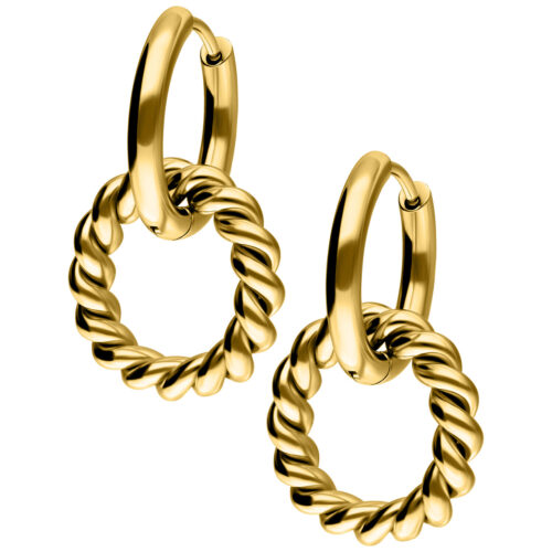 Twisted Circle Hoops - Kultainen metalli