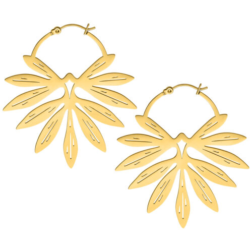 Bamboo Hoops Pair - Kultainen metalli