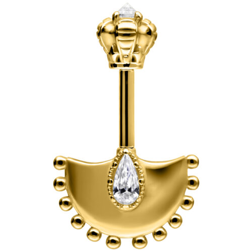Vertical Helix Crystal Hatchet Barbell - Kultainen metalli