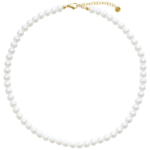 Big Synthetic Pearl - helmikaulakoru - Kultainen metalli
